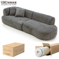 Designer Contemporary Fabric Boneless Couch Vacuum Compressed Sectional Modular Curved Chaise Lounge Sofa Set for Living Room