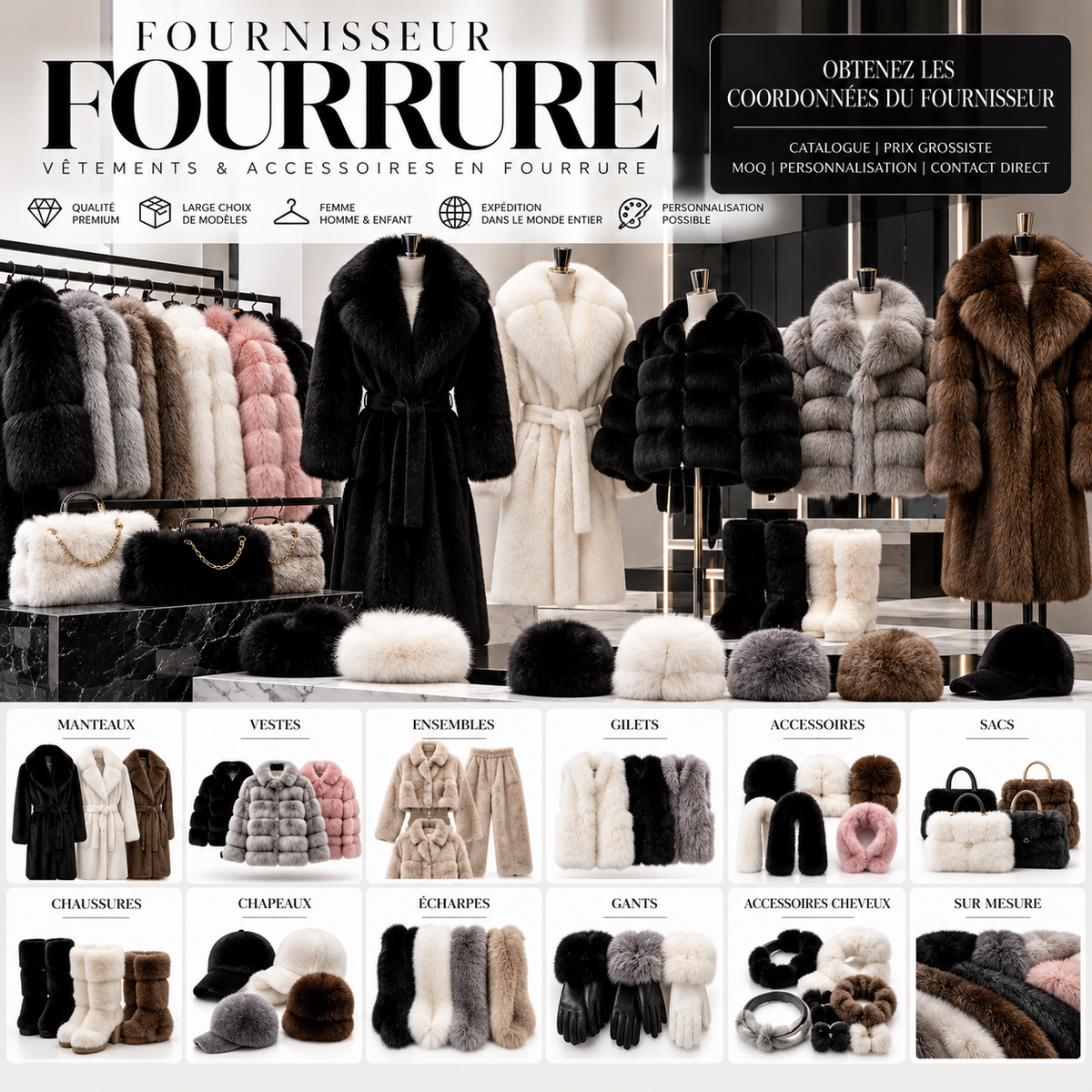 Fourniseur fourrure manteau