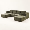 Modern Living Room Furniture Sectional Couch Modular Vacuum Packing Compressed Floor U Shape Sofa Set with Ottoman — visuel sans marque
