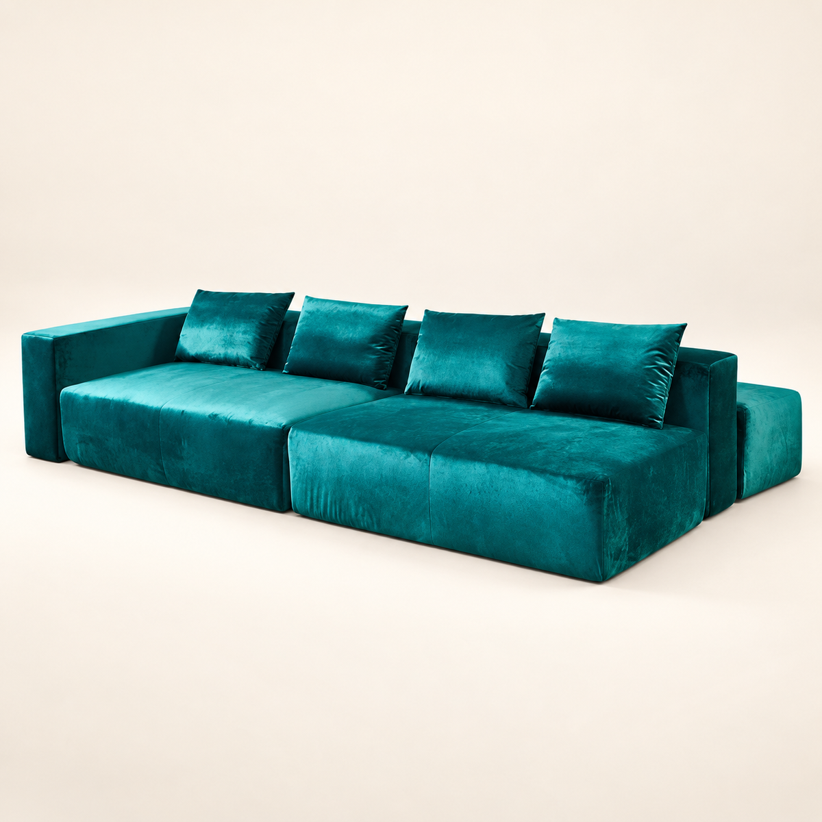 Modern Velvet Fabric Modular Sectional Vacuum Packing Compress Sofa Set for Apartment Home Living Room Furniture — visuel sans marque