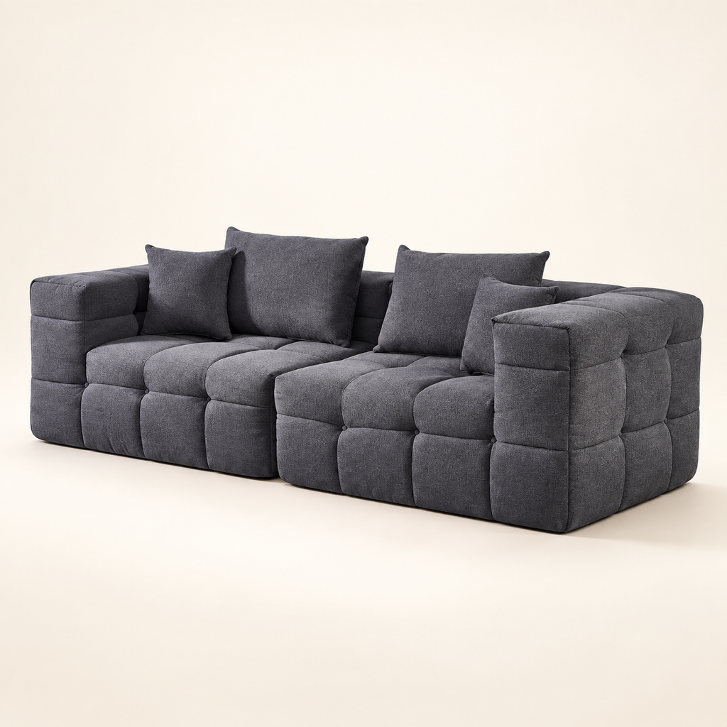 Vacuum Packing Modern Fabric Design 3 Seater Sectional Compressed Sofa Set Living Room Furniture For Home — visuel sans marque
