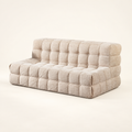 Vacuum Compression Cozy Chesterfield Design Sofa Couch Set Morden Beige Velvet Fabric Tufted Lazy Three Seater Sofa — visuel de présentation sans marque