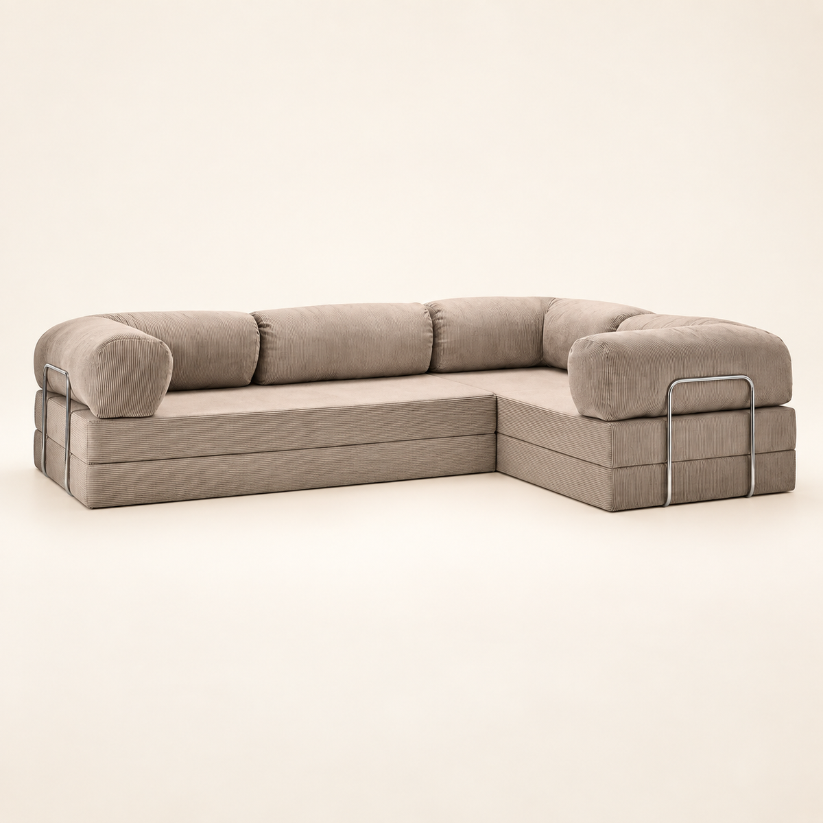 Compressed Vacuum Packed Convertible Living Room Sectional Foam Sofa Set Furniture Modern Fabric Teddy Couch Corner Sofa — visuel sans marque